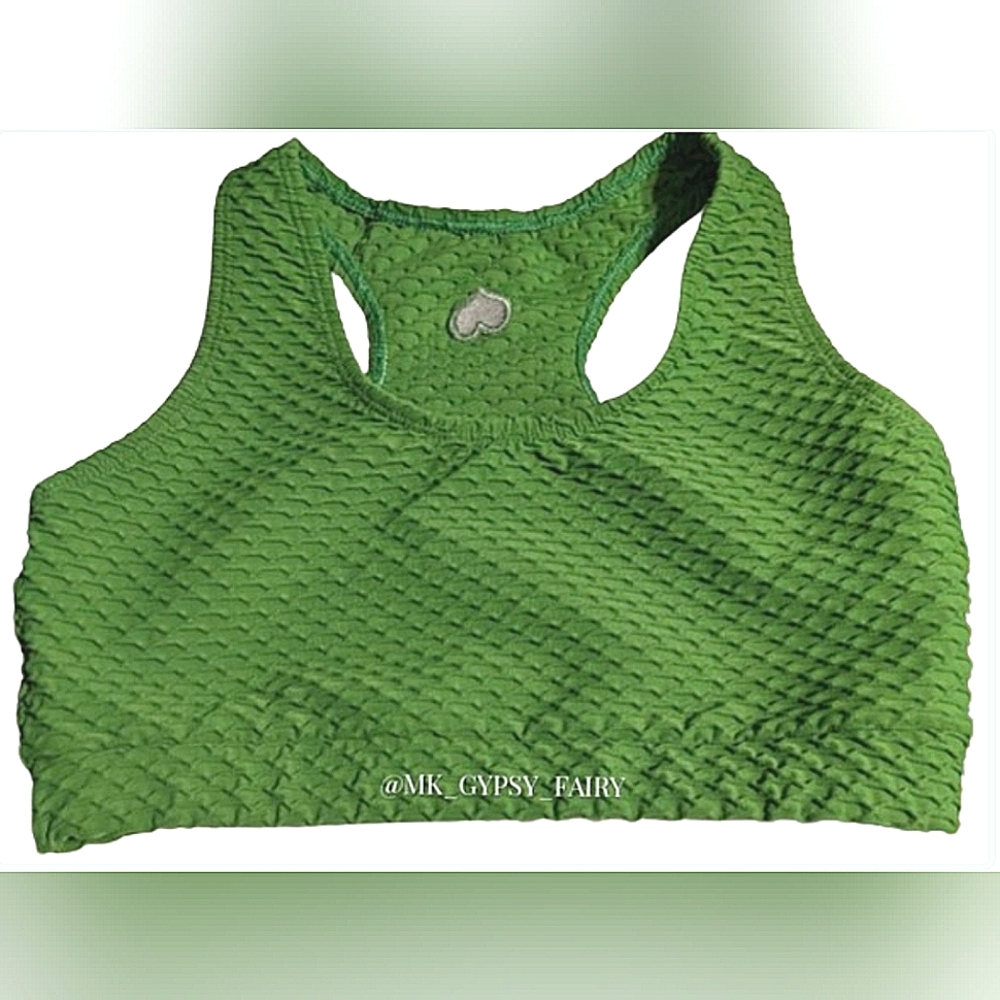 Booty By Brabants Green Croco Skin Sports Bra
